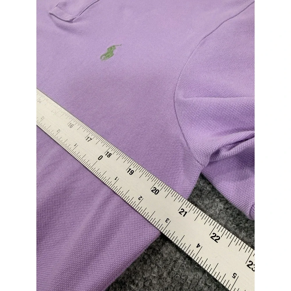 Polo Ralph Lauren Classic Fit Mesh Polo Shirt Purple Green Pony Men's Medium